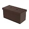 Hastings Home Large Foldable Storage Bench Ottoman, Tufted Faux Leather Cube Organizer Furniture for Home (Brown) 164477LGO - alternate 3